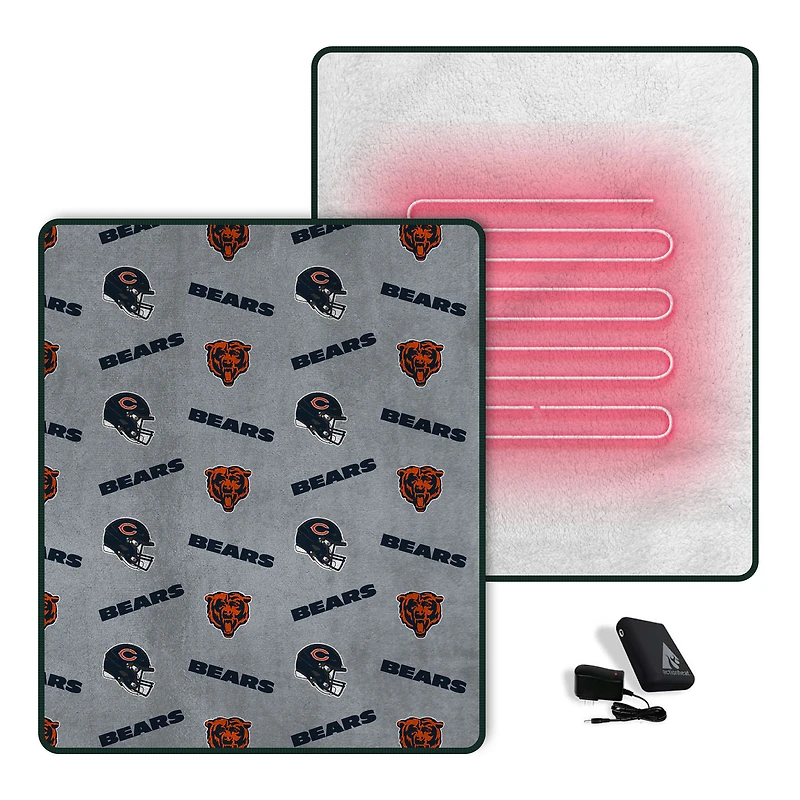 Pegasus  Chicago Bears Scattered Logos 60" x 70" Heated Blanket