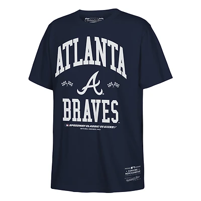 Youth Mitchell & Ness  Navy Atlanta Braves 2025 Speedway Classic T-Shirt