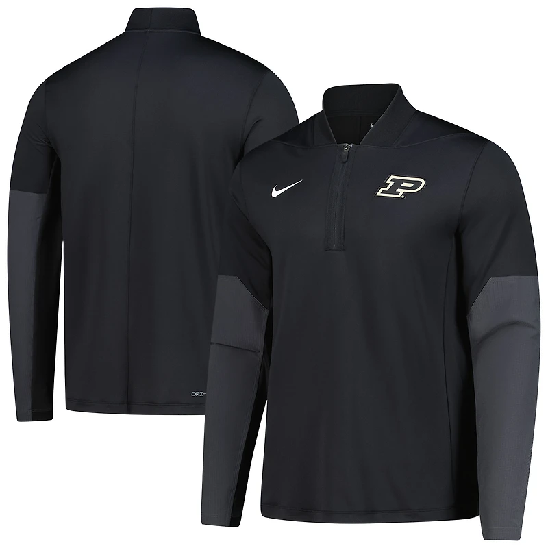 Men's Nike  Black Purdue Boilermakers Dri-FIT Half-Zip Pullover