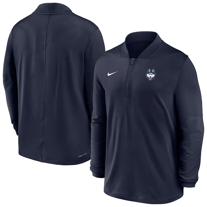 Men's Nike  Navy UConn Huskies Dri-FIT Half-Zip Pullover
