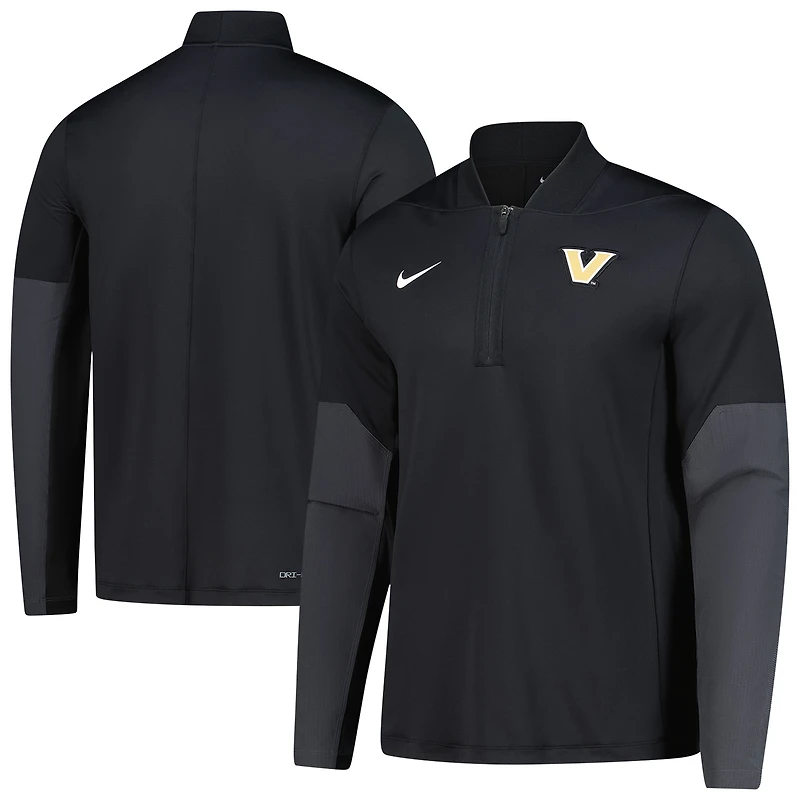 Men's Nike  Black Vanderbilt Commodores Dri-FIT Half-Zip Pullover