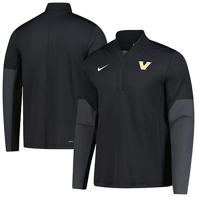 Men's Nike  Black Vanderbilt Commodores Dri-FIT Half-Zip Pullover