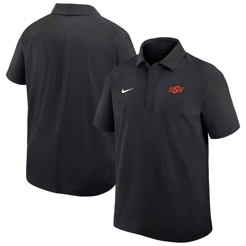 Men's Nike Black Oklahoma State Cowboys Woven Dri-FIT Polo