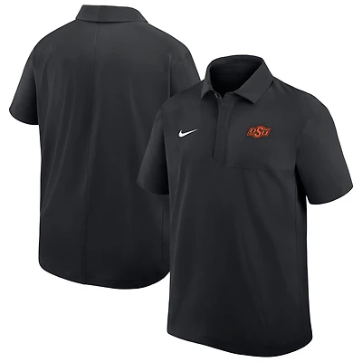 Men's Nike Black Oklahoma State Cowboys Woven Dri-FIT Polo