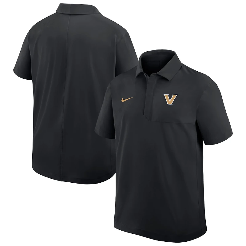 Men's Nike Black Vanderbilt Commodores Woven Dri-FIT Polo