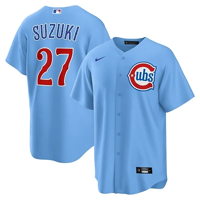 Men's Nike Seiya Suzuki Light Blue Chicago Cubs Alternate Replica Player Jersey