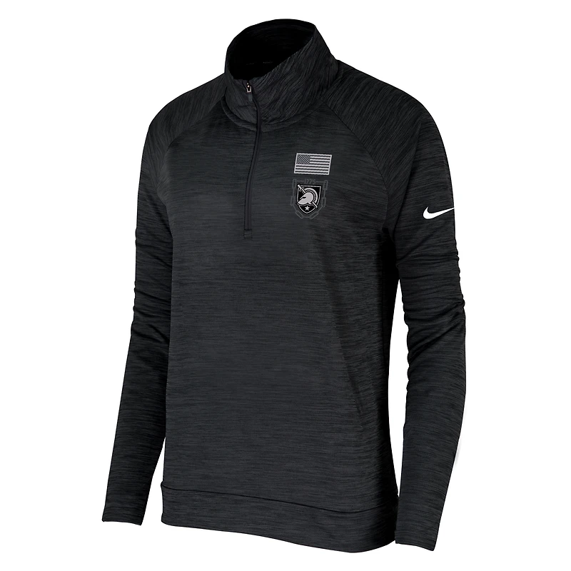 Women's Nike Black Army Black Knights Army 250 Collection Pacer Quarter-Zip Jacket