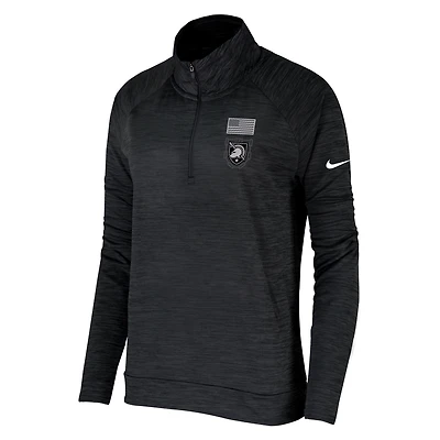 Women's Nike Black Army Black Knights Army 250 Collection Pacer Quarter-Zip Jacket