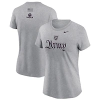 Women's Nike Gray Army Black Knights Army 250 Collection Rivalry Script T-Shirt