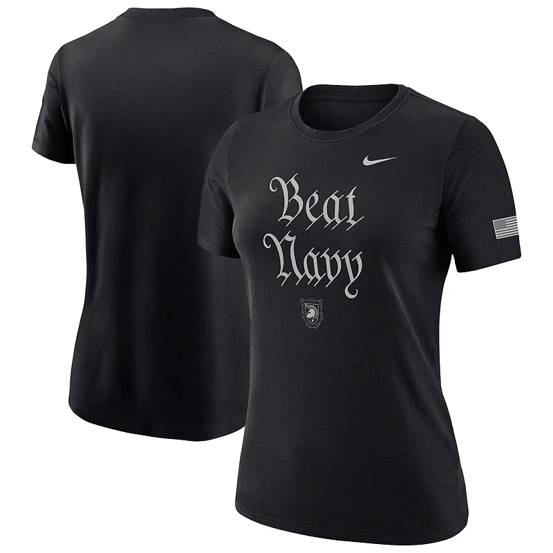 Women's Nike Black Army Black Knights Army 250 Collection Beat Navy T-Shirt