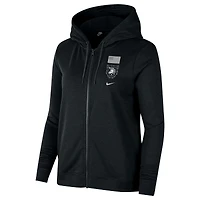 Women's Nike Black Army Black Knights Army 250 Collection Tri-Blend Full-Zip Hoodie