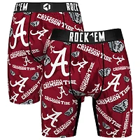 Men's Rock Em Socks Crimson Alabama Crimson Tide All Over Logo Boxer Briefs