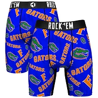 Men's Rock Em Socks Royal Florida Gators All Over Logo Boxer Briefs