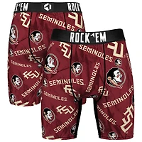 Men's Rock Em Socks Garnet Florida State Seminoles All Over Logo Boxer Briefs