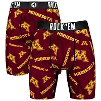 Men's Rock Em Socks Maroon Minnesota Golden Gophers All Over Logo Boxer Briefs