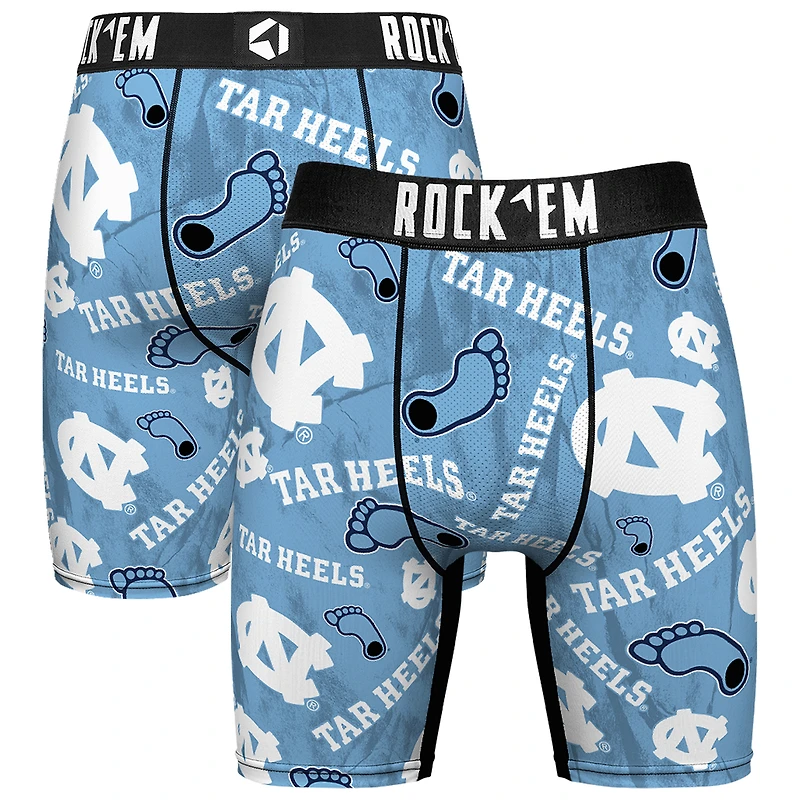 Men's Rock Em Socks Carolina Blue North Carolina Tar Heels All Over Logo Boxer Briefs