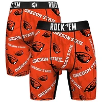 Men's Rock Em Socks Orange Oregon State Beavers All Over Logo Boxer Briefs