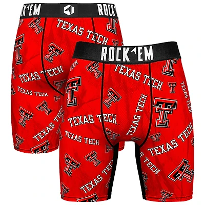 Men's Rock Em Socks Red Texas Tech Red Raiders All Over Logo Boxer Briefs