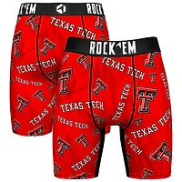 Men's Rock Em Socks Red Texas Tech Red Raiders All Over Logo Boxer Briefs