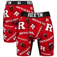Men's Rock Em Socks Scarlet Rutgers Scarlet Knights All Over Logo Boxer Briefs