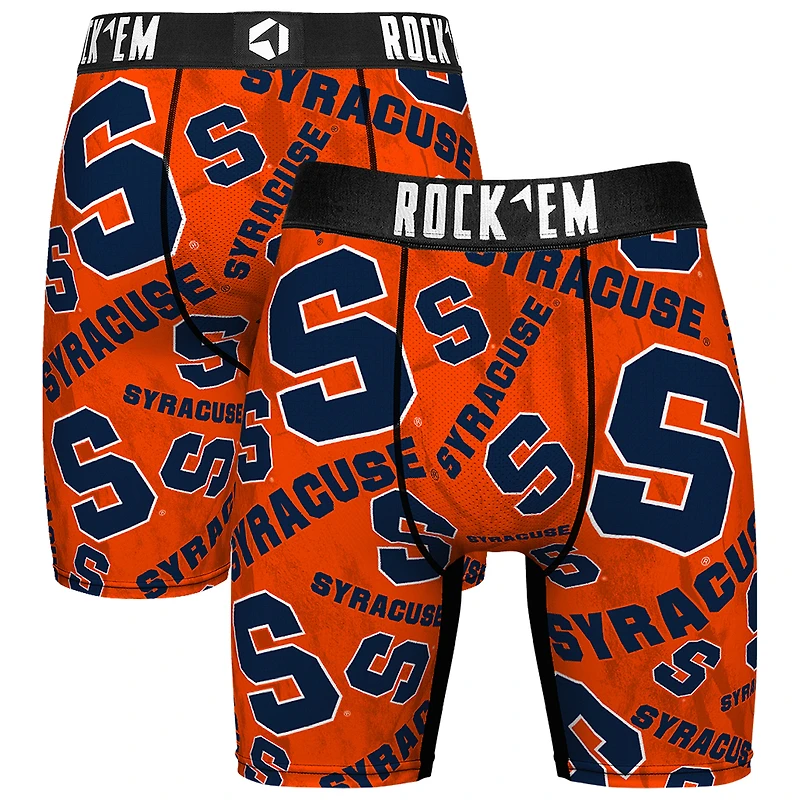 Men's Rock Em Socks Orange Syracuse Orange All Over Logo Boxer Briefs