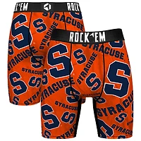Men's Rock Em Socks Orange Syracuse Orange All Over Logo Boxer Briefs