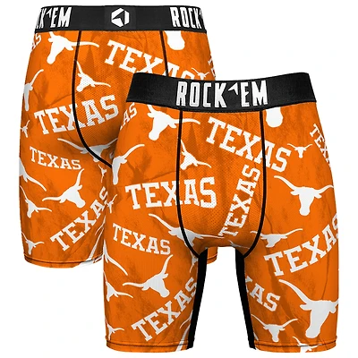 Men's Rock Em Socks Texas Orange Texas Longhorns All Over Logo Boxer Briefs