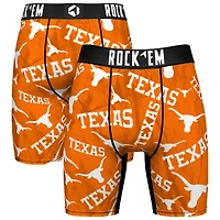 Men's Rock Em Socks Texas Orange Texas Longhorns All Over Logo Boxer Briefs