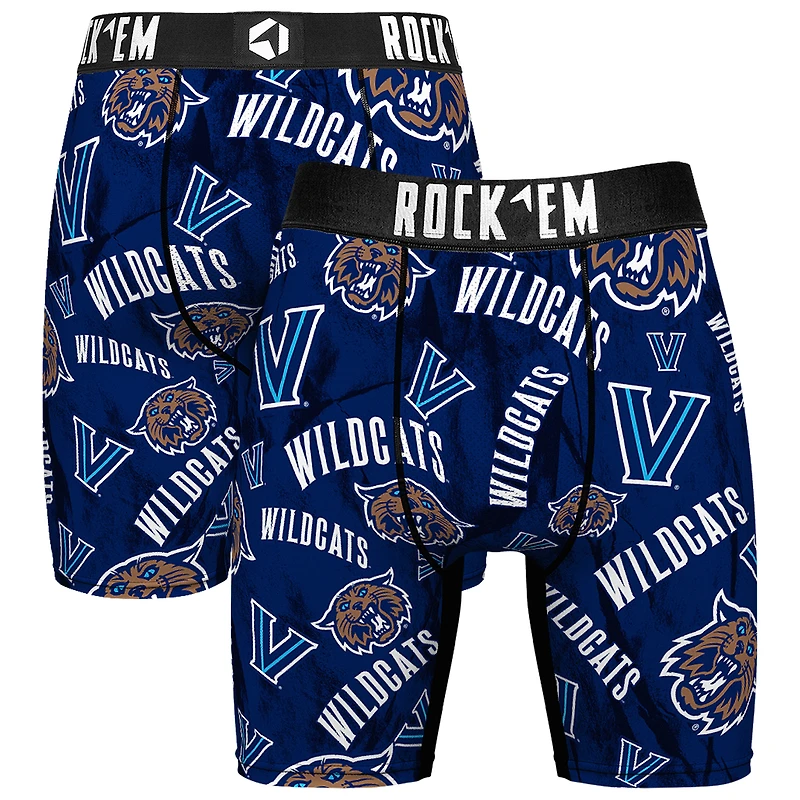 Men's Rock Em Socks Navy Villanova Wildcats All Over Logo Boxer Briefs
