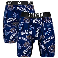 Men's Rock Em Socks Navy Villanova Wildcats All Over Logo Boxer Briefs