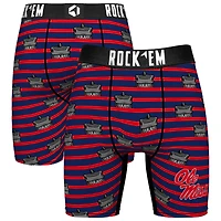 Men's Rock Em Socks Navy Ole Miss Rebels Mascot Stripes Boxer Briefs