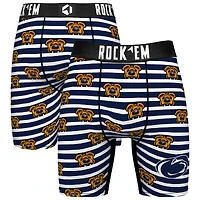 Men's Rock Em Socks Navy Penn State Nittany Lions Mascot Stripes Boxer Briefs