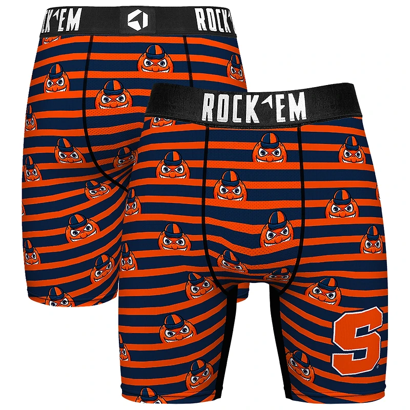 Men's Rock Em Socks Orange Syracuse Orange Mascot Stripes Boxer Briefs