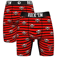 Men's Rock Em Socks Red Texas Tech Red Raiders Mascot Stripes Boxer Briefs