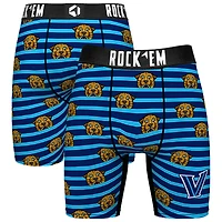 Men's Rock Em Socks Navy Villanova Wildcats Mascot Stripes Boxer Briefs