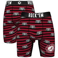 Men's Rock Em Socks Crimson Alabama Crimson Tide Mascot Stripes Boxer Briefs