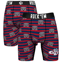 Men's Rock Em Socks Navy Gonzaga Bulldogs Mascot Stripes Boxer Briefs