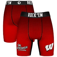 Men's Rock Em Socks Red Wisconsin Badgers Slogan Boxer Briefs