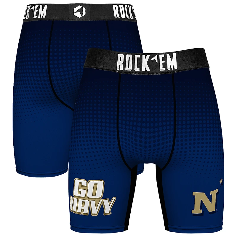 Men's Rock Em Socks Navy Navy Midshipmen Slogan Boxer Briefs