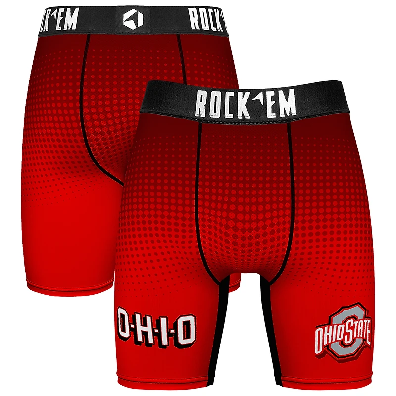 Men's Rock Em Socks Scarlet Ohio State Buckeyes Slogan Boxer Briefs