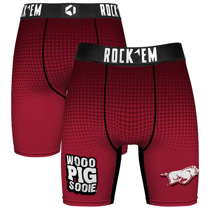 Men's Rock Em Socks Cardinal Arkansas Razorbacks Slogan Boxer Briefs