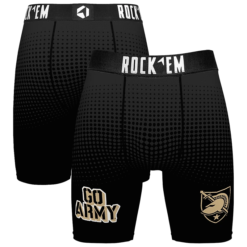 Men's Rock Em Socks Black Army Black Knights Slogan Boxer Briefs