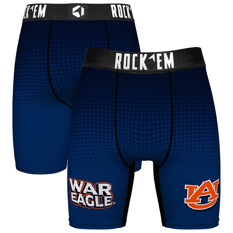 Men's Rock Em Socks Navy Auburn Tigers Slogan Boxer Briefs