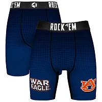 Men's Rock Em Socks Navy Auburn Tigers Slogan Boxer Briefs