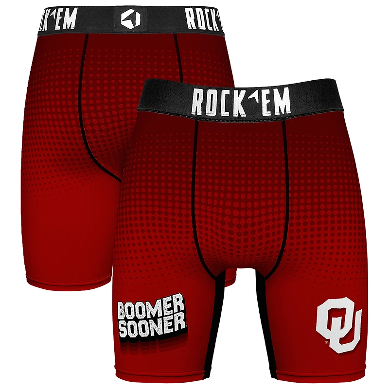 Men's Rock Em Socks Crimson Oklahoma Sooners Slogan Boxer Briefs