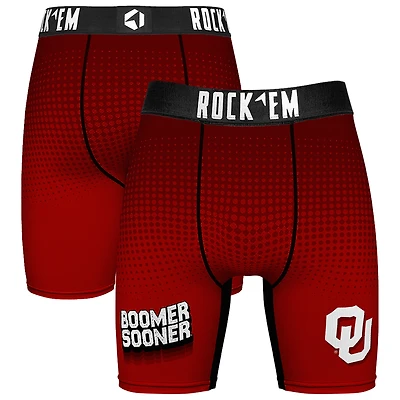 Men's Rock Em Socks Crimson Oklahoma Sooners Slogan Boxer Briefs