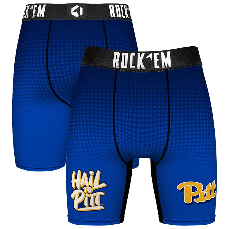 Men's Rock Em Socks Royal Pitt Panthers Slogan Boxer Briefs