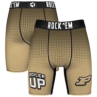 Men's Rock Em Socks Gold Purdue Boilermakers Slogan Boxer Briefs