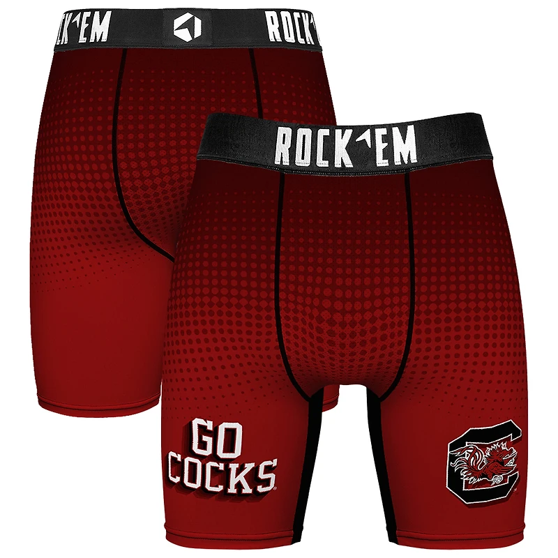 Men's Rock Em Socks Garnet South Carolina Gamecocks Slogan Boxer Briefs