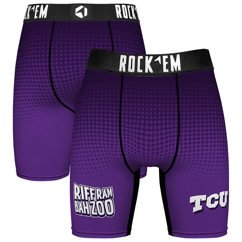 Men's Rock Em Socks Purple TCU Horned Frogs Slogan Boxer Briefs